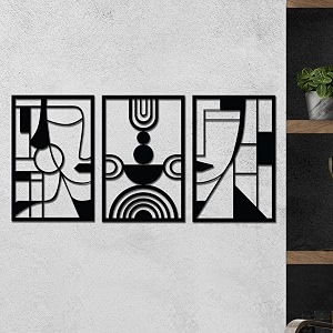 it2m wooden pre-laminated human face wall art for home dcor items  wall dcor items  room decoration items for bedroom wall hanging decoration  home dcor items for wall  gift items  set of 3