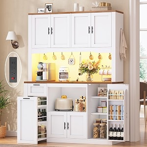 Itaar 71 inch Pantry Cabinet with Charging
