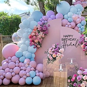 itaf blue amp purple pastel balloons for birthdayanniversaryengagementweddingbaby showerfarewellany special event theme party decoration - pack of 50