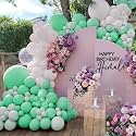 ITAF Green &amp; White Pastel Balloons For Birthday/Anniversary/Engagement/Wedding/Baby Shower/Farewell/Any Special Event Theme Party Decoration - Pack of 50