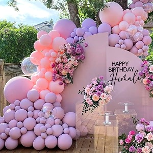 itaf pink amp purple pastel balloons for birthdayanniversaryengagementweddingbaby showerfarewellany special event theme party decoration - pack of 50