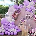 ITAF Purple &amp; White Balloons For Birthday/Anniversary/Engagement/Wedding/Baby Shower/Farewell/Any Special Event Theme Party Decoration - Pack of 50