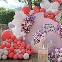ITAF Red &amp; White Pastel Balloons For Birthday/Anniversary/Engagement/Wedding/Baby Shower/Farewell/Any Special Event Theme Party Decoration - Pack of 50