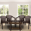 ITALICA Plastic Table & Chair Set (Finish Color - Brown, Pre-assembled)
