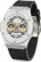 italigs Luxury Skeleton Style Silver Gold Dial
