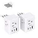 Italy Travel Plug Adapter, Italy Travel Essentials, Type L Adapter for Italy, San Marino, Vatican City, European Plug Adapter with 3 Electrical Outlets and 3 USB Charger Ports