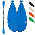 iTAOSTAR Adjustable Kayak Paddle, Aluminum Shaft and PP Blade, Floating Kayaking Oars with Anti-Freeze Grip &amp; Drip Rings, 2-Piece Lightweight Oar for Kayak Canoe Fishing – 225-235 cm (88.6-92.5 in)