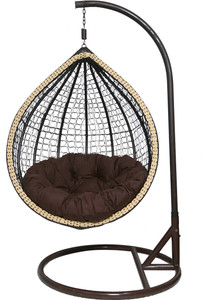 itaws hanging swing chair with stand include soft fluffy cushion pillow iron hammock black beige brown diydo-it-yourself