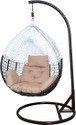 itaws Hanging Swing Chair With Stand Include Soft Fluffy Cushion Pillow Iron Hammock (White, Black, Beige, DIY(Do-It-Yourself))