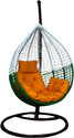 itaws Hanging Swing Chair With Stand Include Soft Fluffy Cushion Pillow Iron Hammock (White, Green, Yellow, DIY(Do-It-Yourself))