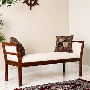ithree solid sheesham wood 2 seater bench living room style 1