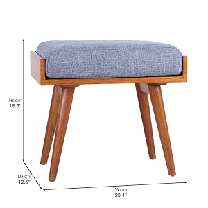 ithree solid sheesham wood furniture stoolseatottomanbench in solid sheesham wood stool with cushion  sitting chair with handle natural finish