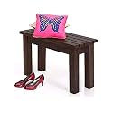IThree Solid sheesham Wood Solid Sheesham Wood 2 Seater Sitting Bench for Home and Living Room (Walnut Finish)