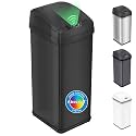 iTouchless 13 Gallon Sensor Trash Can with Lid, Pet Lock &amp; Odor Filter, Patented 50L Automatic Motion Sensor Kitchen Garbage Can Luxury Fingerprint-Proof Stainless Steel Rectangular Wastebasket, Black
