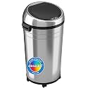 iTouchless 23 Gallon Commercial Size Sensor Trash Can with AbsorbX Odor Control System & Wheels, 87 Liter Stainless Steel Touchless Garbage Bin for Office, Kitchen, Store