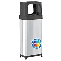 iTouchless 24 Gallon Dual-Side Opening Trash Can with Odor Filter and Locking Wheels – Stainless Steel Commercial Garbage Bin for Restaurants, Kitchens, Offices, Lobbies, Business, Store, Restroom