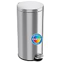 iTouchless SoftStep 8 Gallon Kitchen Trash Can with Odor Filter and Removable Inner Bucket, Stainless Steel, 30 Liter Round Step Pedal Garbage Bin for Kitchen, Bathroom, Home, Office, Quiet Lid Close