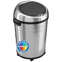 iTouchless Glide 18 Gallon Sensor Trash Can with Wheels and Odor Control System, Stainless Steel/18 Gal