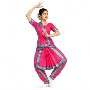 ITSMYCOSTUME Bharatnatyam Costume Dress for Girls Set