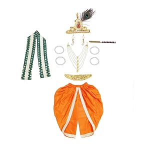 itsmycostume krishna dress for baby boy amp kids complete set with dhotipatka jewellery little krishna jikanhajanmasthmi costumesatin booti5 mala