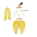 ITSMYCOSTUME Krishna Dress for Baby Boy &amp; Kids. Complete set with Dhoti,Patka Jewellery. Little Krishna Ji/Kanha/Janmasthmi Costume(satin Booti/5 Mala)