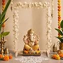 Itsy Bitsy Folding Pine Wooden Decoration Backdrop Stand 24 x 18 Inch | Pooja Decoration Backdrop frame, Tabletop Display, Ganesha Chaturthi Festival Decoration, Event Backdrops & Home Décor