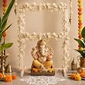 Itsy Bitsy Folding Pine Wooden Decoration Backdrop Stand 23 x 30 Inch | Pooja Decoration Backdrop frame, Tabletop Display, Ganesha Chaturthi Festival Decoration, Event Backdrops & Home Décor