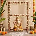 Itsy Bitsy Folding Wooden Decoration Backdrop Stand 23 x 30 Inch | Pooja Decoration Backdrop frame, Tabletop Display, Ganesha Chaturthi Festival Decoration, Event Backdrops & Home Décor