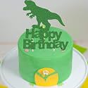 Dinosaur Cake Topper Green Glitter T-Rex Happy Birthday Party Cake Decor Dino Jungle Jurassic Dinosaur Themed 1st 2nd 3rd 4th Birthday Party Cake Supplies (Happy Birthday Dino Rex)