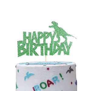 glitter cake topper dinosaur theme happy birthday cake decorations birthday party decorations kids party dino happy birthday