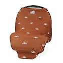 Itzy Ritzy 4-in-1 Nursing Cover, Car Seat Cover, Shopping Cart Cover &amp; Infinity Scarf – Breathable, Multi-Use Nursing Cover Up for Breastfeeding, Carseat Canopy &amp; Stroller Cover (Terracotta Sunrise)