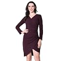 IUGA Black Glitter Wrap Dress Long Sleeve