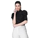 IUGA Women Embellished Round Neck 34 Sleeve