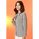 IUGA Women Longline Full Sleeve White Black