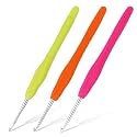 Iuuidu 3PCS Crochet Hooks, Ergonomic Handle Crochet Hooks 3Size