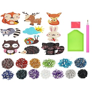 iva collection gem diamond painting 5d stickers mosaic charms stone rhinestone dots diy art and craft painting kit for kids children activity create stickers happy birthday