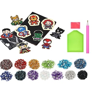 iva collection gem diamond painting 5d stickers mosaic charms stone rhinestone dots diy art and craft painting kit for kids children activity create stickers happy birthday