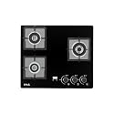 IVAS IgnisGlo 60cm Hob | 3 Burners | Auto-Ignition | Timer Control | Cast Iron Pan Support | Flame Failure Device | Hob/Cooktop Hybrid | Black