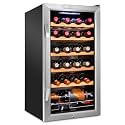 Ivation 24 Bottle Compressor Wine Cooler Refrigerator w/Lock | Large Freestanding Wine Cellar For Red, White, Champagne or Sparkling Wine | 41f-64f Digital Temperature Control Fridge Stainless Steel