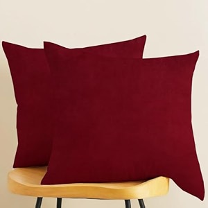 ivaza microfibre soft amp fulffy filled decorative pillowthrow pillow insertssqaure pillows velvet cushion inserts square pillowcushion for sofa car and decorationset of 2 1634 x 1634 wine