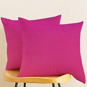 ivaza microfibre soft amp fulffy filled decorative pillowthrow pillow insertssqaure pillows velvet cushion inserts square pillowcushion for sofa car and decorationset of 2 1634 x 1634 hot pink