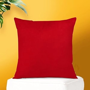 ivaza microfibre soft amp fulffy filled decorative pillowthrow pillow insertssqaure pillows velvet cushion inserts square pillowcushion for sofa car and decorationset of 1 1634 x 1634 red