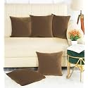 IVAZA Microfibre Soft &amp; Fulffy Filled Decorative Pillow/Throw Pillow Inserts,Sqaure Pillows Velvet Cushion Inserts Square Pillow,Cushion for Sofa, Car and DecorationSet of 5 (12" x 12") Dark Brown
