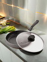 iVBOX Max-Pro Induction Non-Stick With Outer Hard-Stone Coating Fry Pan 24 cm diameter with Lid 1.5 L capacity (Aluminium, Non-stick, Induction Bottom)