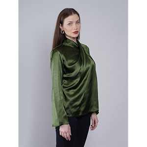 IVES Womens Blue Printed High Neck Top