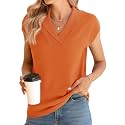 Ivicoer Sweater Vest Women V-Neck Knitted Pullover Short Cap Sleeve Collared Tops Dressy Casual 2025 Summer Fashion Trendy