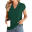 Ivicoer Sweater Vest Women V-Neck Knitted Pullover Short Cap Sleeve Collared Tops Dressy Casual 2025 Summer Fashion Trendy