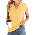 Ivicoer Sweater Vest Women V-Neck Knitted Pullover Short Cap Sleeve Collared Tops Dressy Casual 2025 Summer Fashion Trendy