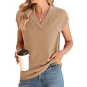 Ivicoer Sweater Vest Women V-Neck Knitted Pullover Short Cap Sleeve Collared Tops Dressy Casual 2025 Summer Fashion Trendy