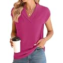 Ivicoer Sweater Vest Women V-Neck Knitted Pullover Short Cap Sleeve Collared Tops Dressy Casual 2025 Summer Fashion Trendy